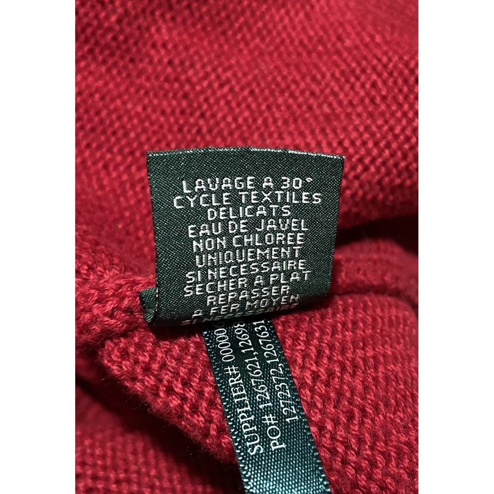 LRL Ralph Lauren Jeans Co 3/4 Zip Red Pullover Cotton Sweater Sz XL Athleisure - Picture 5 of 6